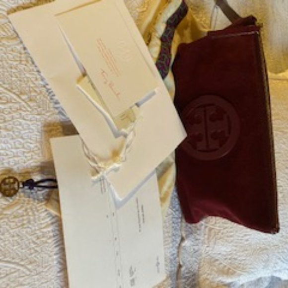 Tory Burch Charlie Clutch Imperial Garnet